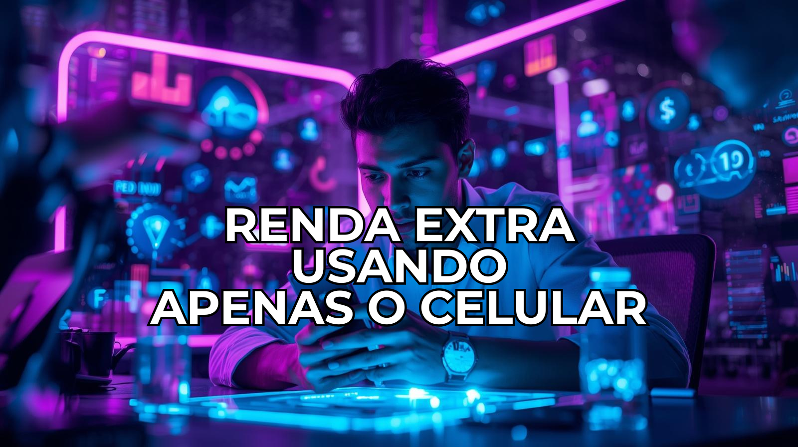 Pessoa criando renda extra usando apenas o celular em 2026