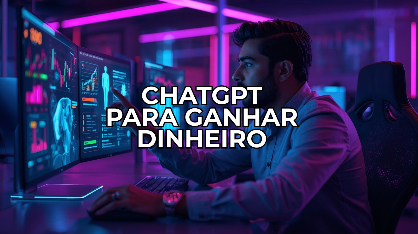 Pessoa utilizando ChatGPT para ganhar dinheiro online em 2026